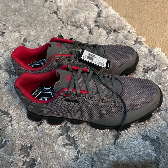 NEW Adidas Crossflex Men's Golf Shoes Iron / Black Red Size Size 8.5 Q46613 NWT - Picture 1 of 11